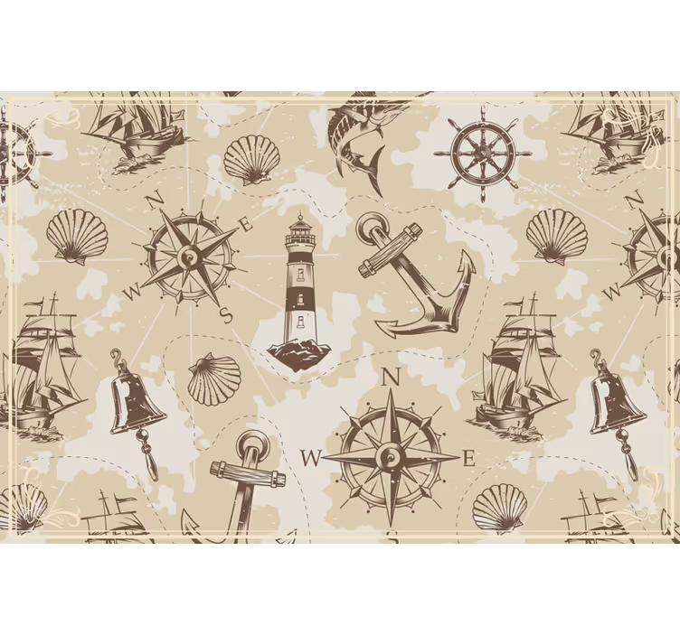 Bedroom roller blind with marine designs - TenStickers