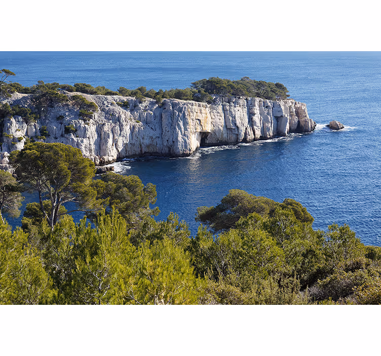Living room roller blind calanques of marseille - TenStickers