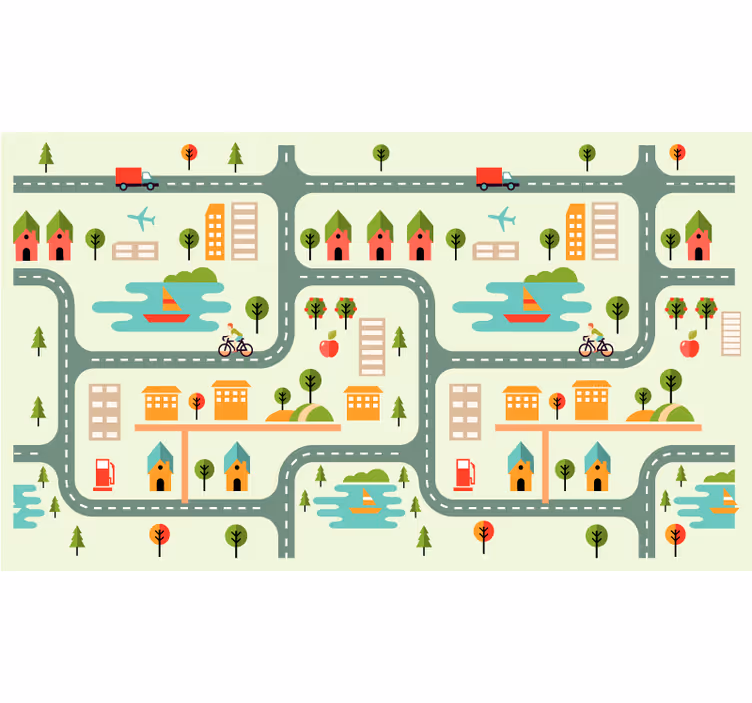 Kids roller blind road playmat for children - TenStickers