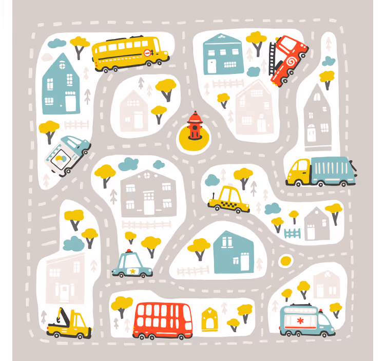 Kids roller blind urban nordic design - TenStickers