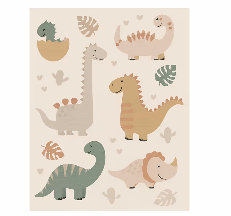 Kids roller blind beige jurassic design - TenStickers