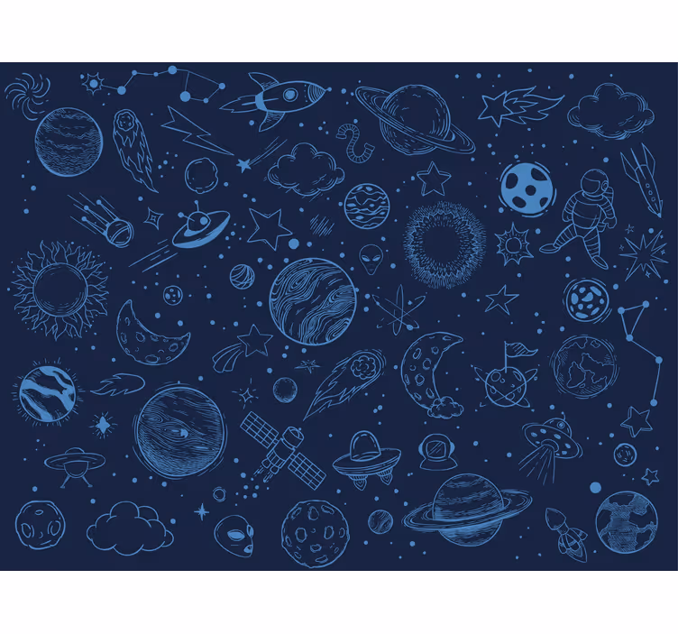 Kids roller blind cosmic adventure - TenStickers