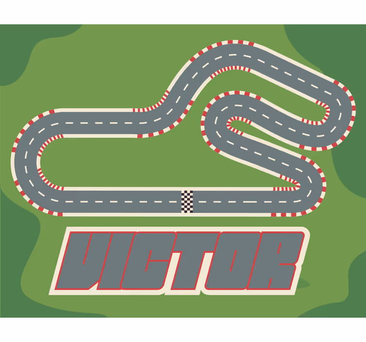 Kids roller blind personalized race track name - TenStickers