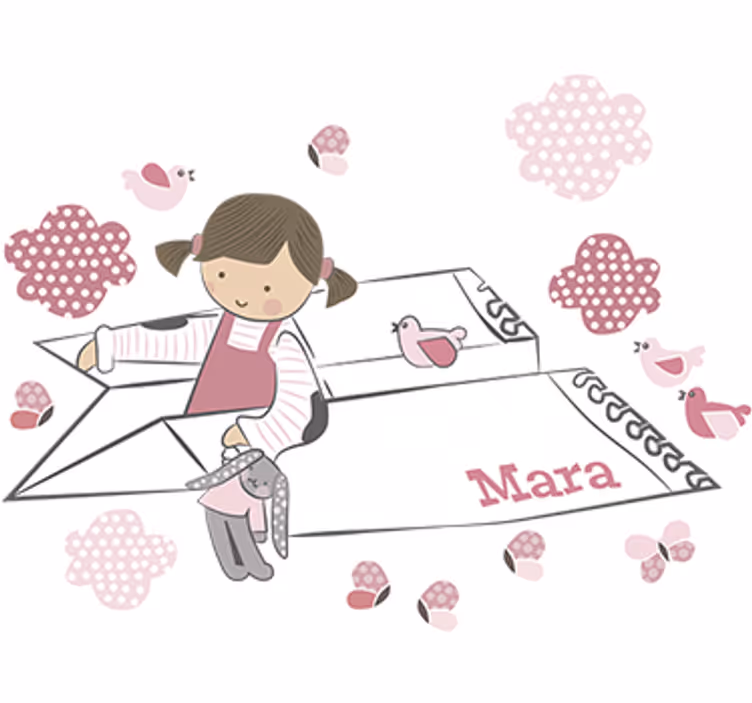 Kids roller blind girl airplane paper decor - TenStickers