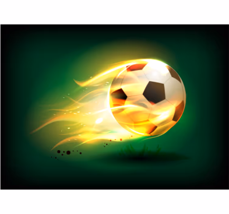 Kids roller blind cool football on fire - TenStickers