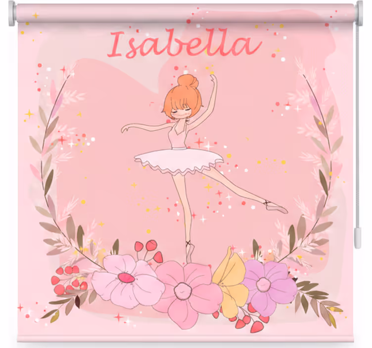 Kids roller blind star dancers with name - TenStickers