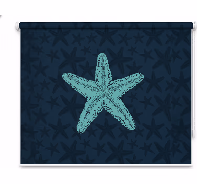 Kids roller blind starfish blue tones - TenStickers
