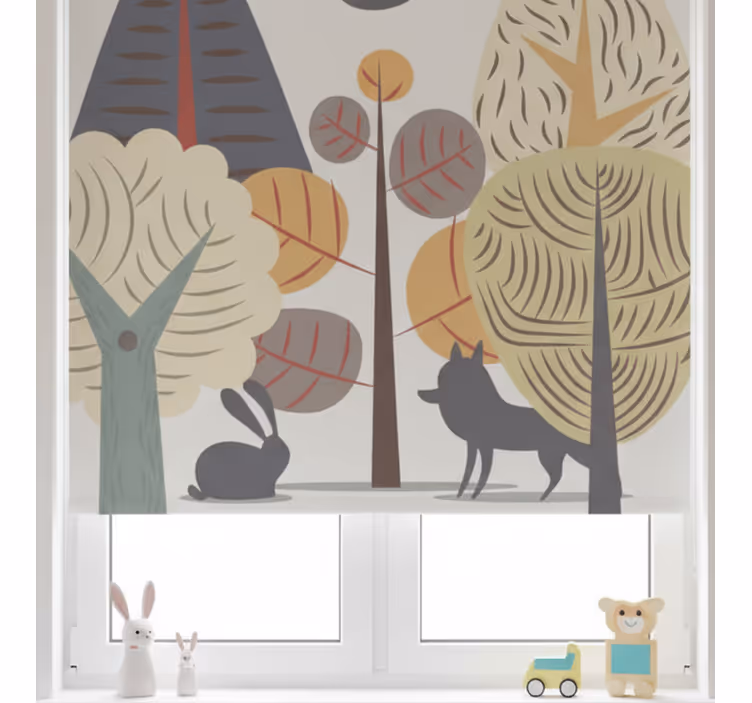 Kids roller blind pastel happy forest - TenStickers