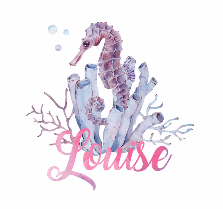 Kids roller blind watercolor seahorse design - TenStickers