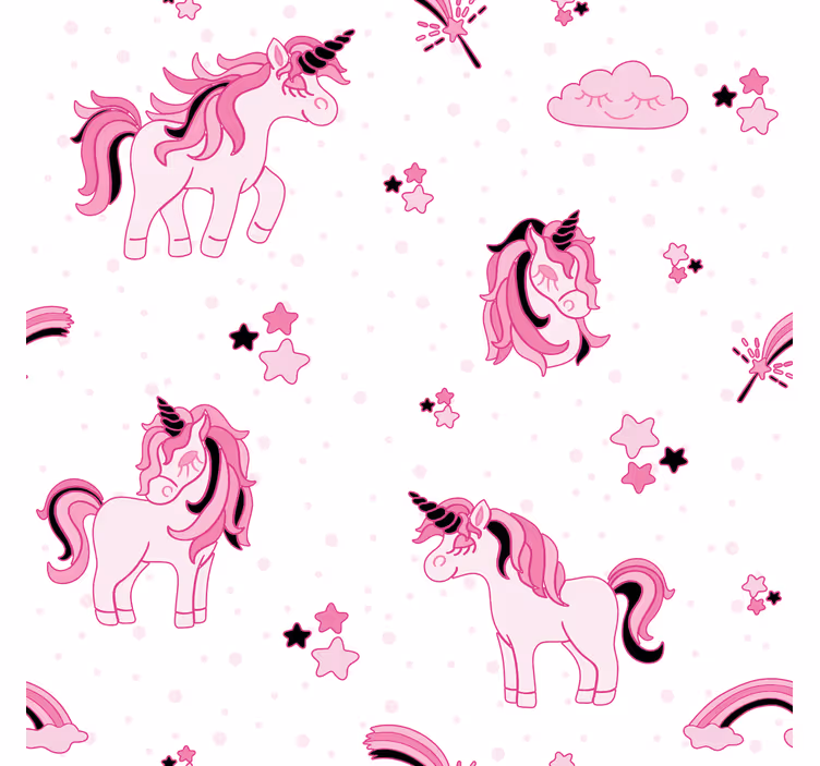 Kids roller blind doodle style unicorn world - TenStickers