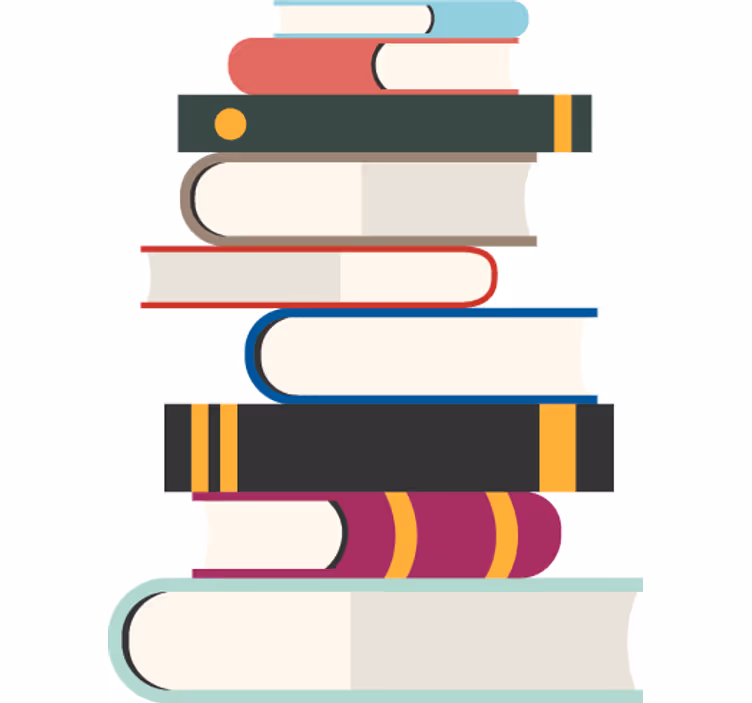 Teenage roller blind stacked books adhesive - TenStickers