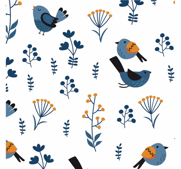 Teenage roller blind leaves and birds - TenStickers