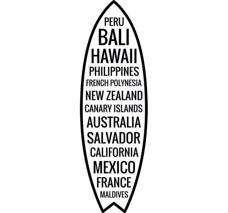 Teenage roller blind surfboard and places decals - TenStickers