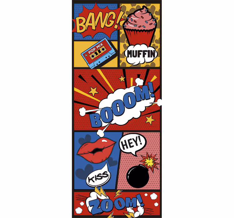 Teenage roller blind comic pop art door - TenStickers