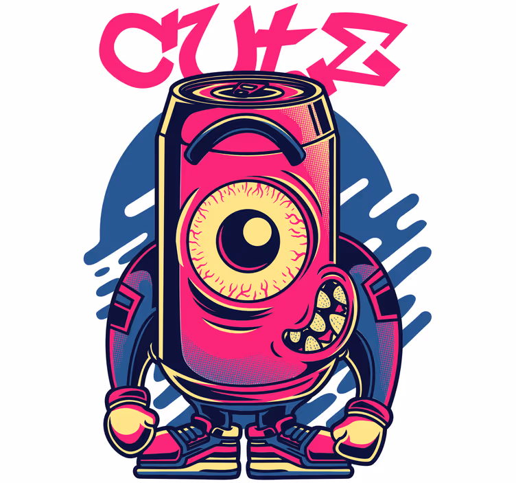 Teenage roller blind cute graffiti design - TenStickers