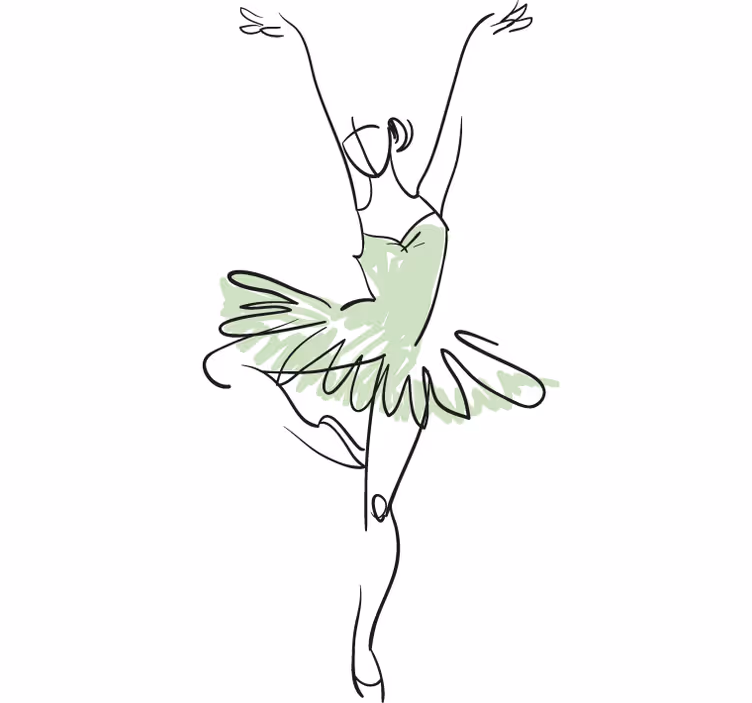 Teenage roller blind ballerina sketch wall decor - TenStickers