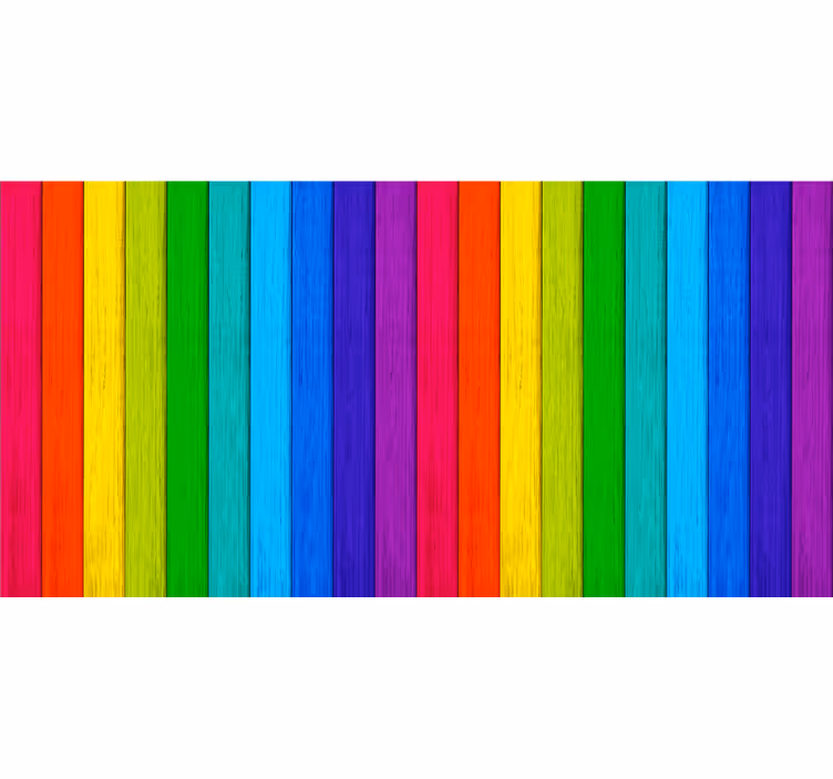 Teenage roller blind realistic rainbow wood design - TenStickers