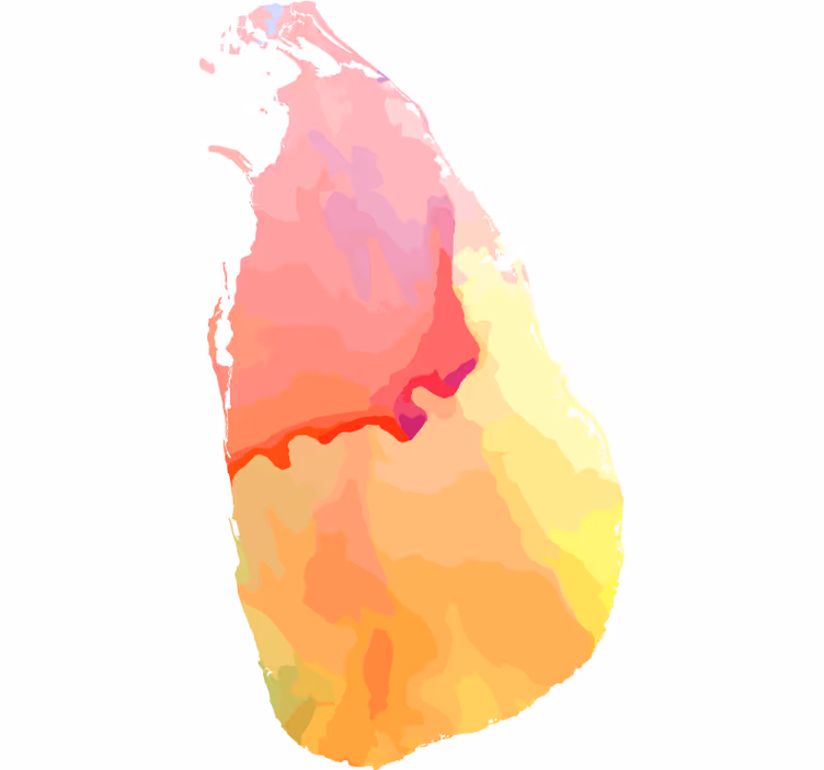 Teenage roller blind sri lanka watercolor map - TenStickers