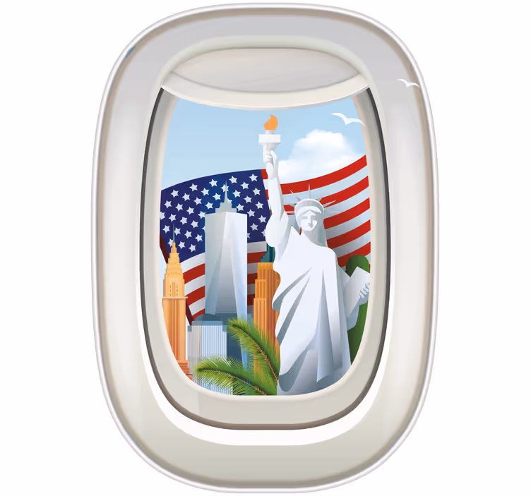 Teenage roller blind america from above - TenStickers