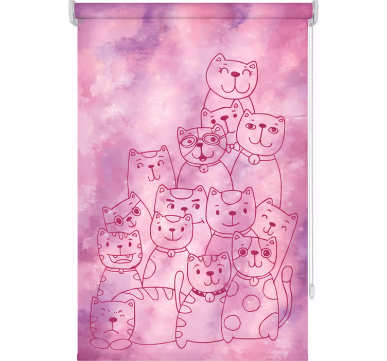 Teenage roller blind galaxy meow - TenStickers