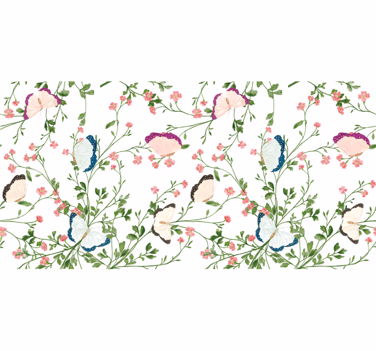 White roller blind in dreamy watercolor design - TenStickers