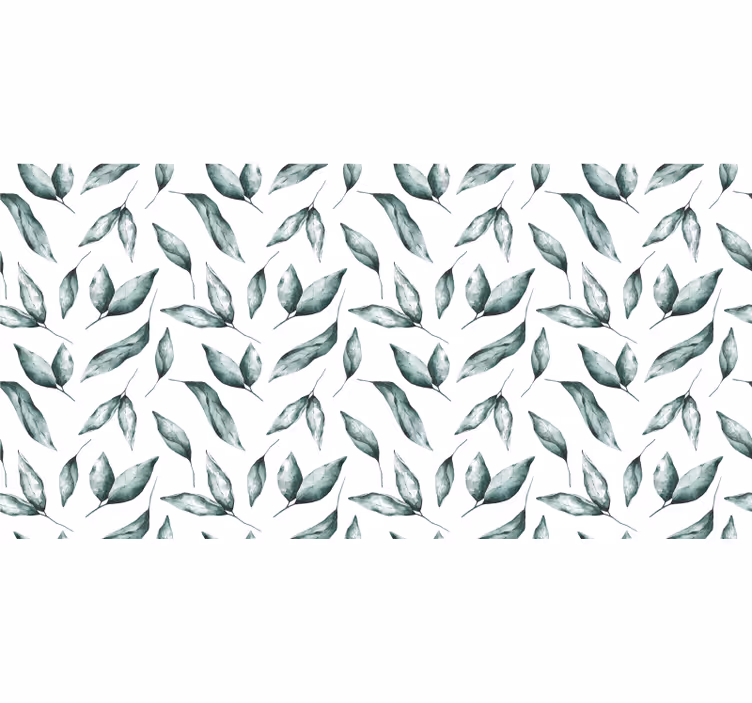 White roller blind green watercolor print - TenStickers