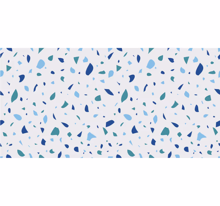 White roller blind in blue tones terrazzo - TenStickers