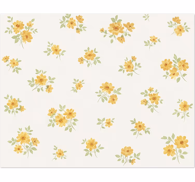 White roller blind with delicate chintz floral print - TenStickers