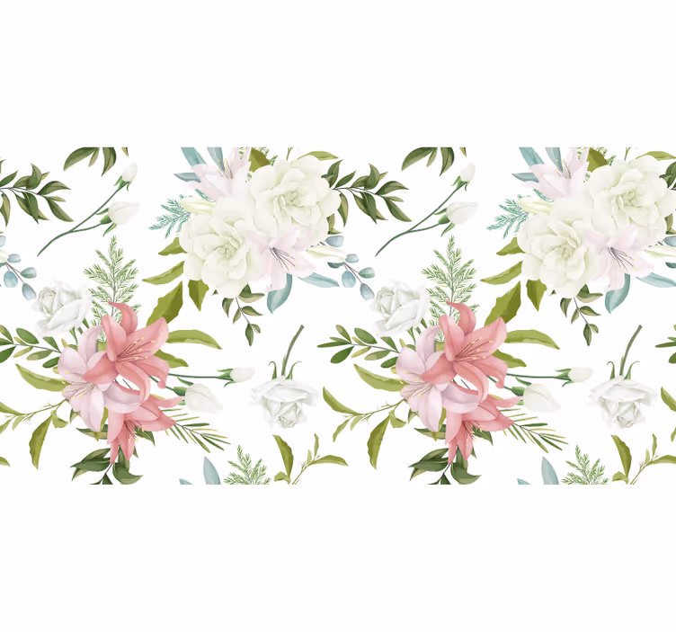 Floral roller blind minimalistic garden design - TenStickers