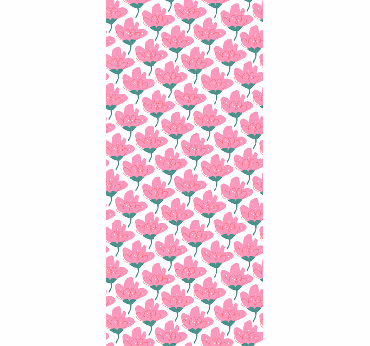 Floral roller blind in pink blossoms - TenStickers