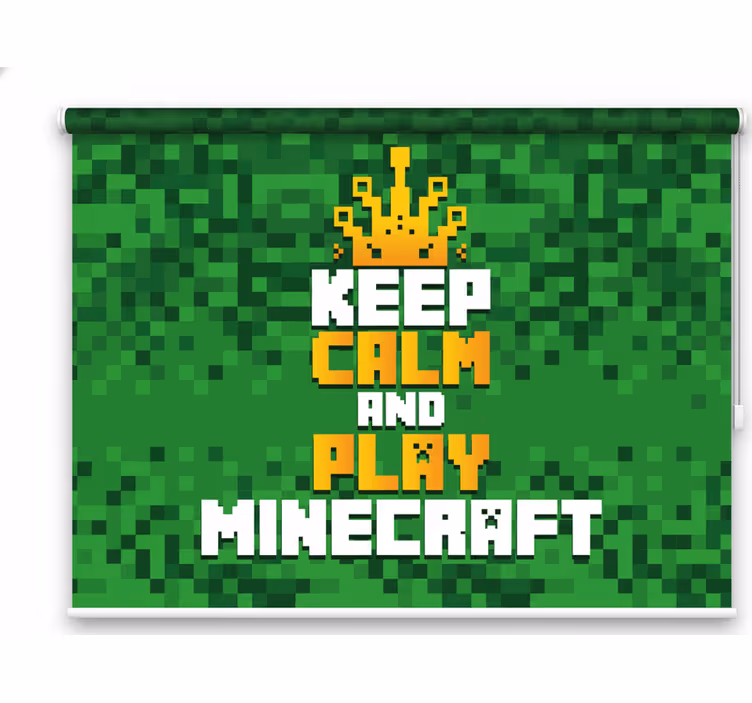 Geek roller blind keep calm and craft minecraft - TenStickers