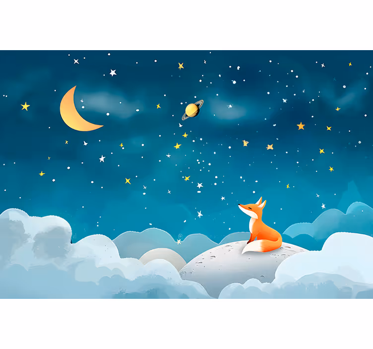 Nursery roller blind fox in the sky - TenStickers
