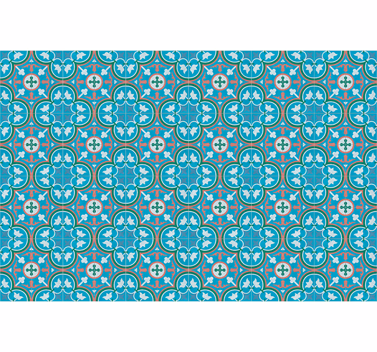 Vintage roller blind blue hydraulic tile - TenStickers