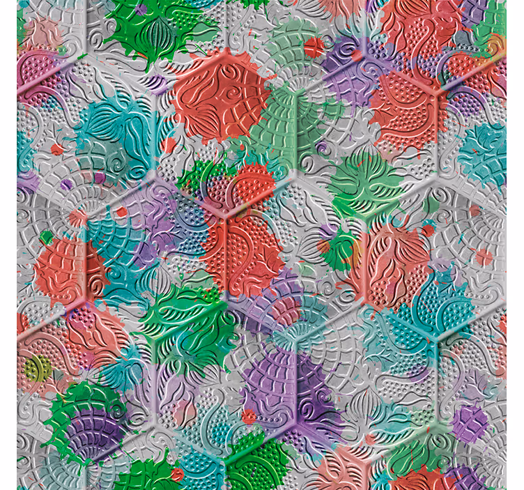 Vintage roller blind with stained gaudi tiles - TenStickers