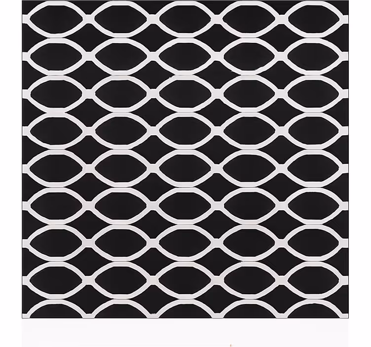 Black roller blind with monochrome oval pattern - TenStickers