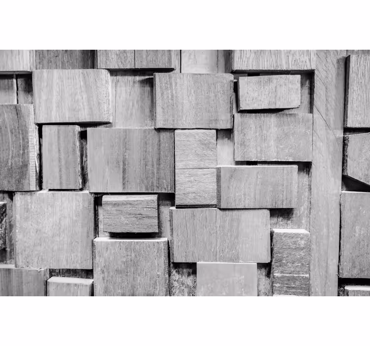 Grey roller blind with dark wooden plank 3d texture - TenStickers