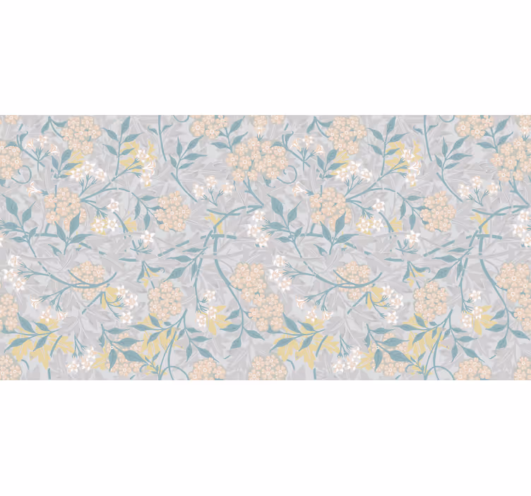 Grey roller blind with elegant 80's floral design - TenStickers