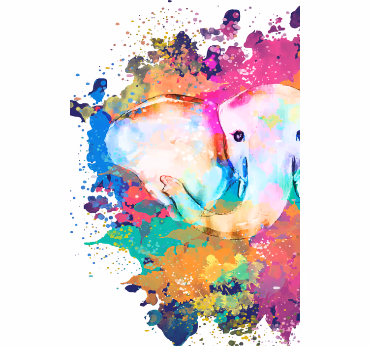 Vivid colored elephant bathroom roller blind - TenStickers