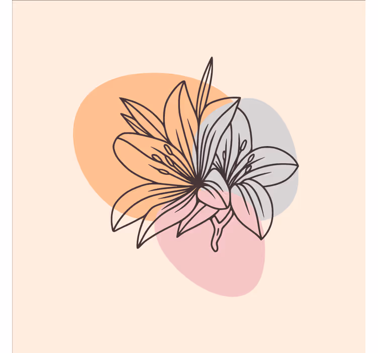 Office roller blind with cute flower minimalist design - TenStickers