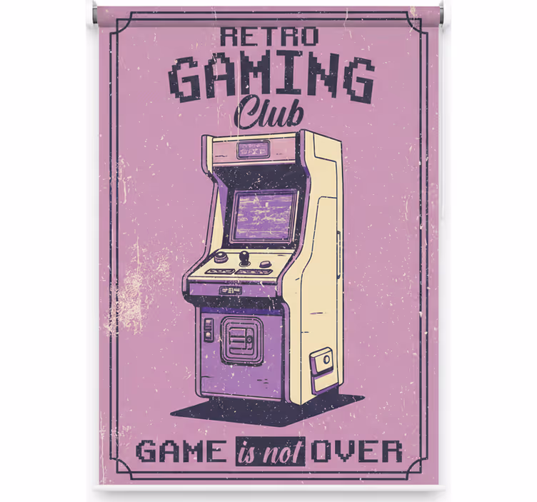 Teenage roller blind retro gaming lounge - TenStickers