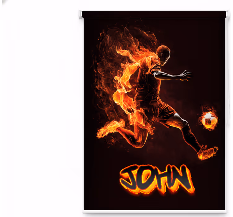 Teenage roller blind soccer player on fire - TenStickers
