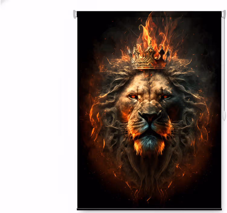Teenage roller blind lion king in flames - TenStickers