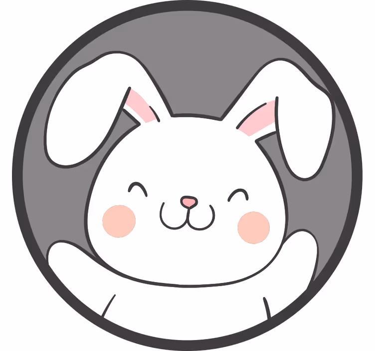 Fun roller blind nordic gray rabbit - TenStickers