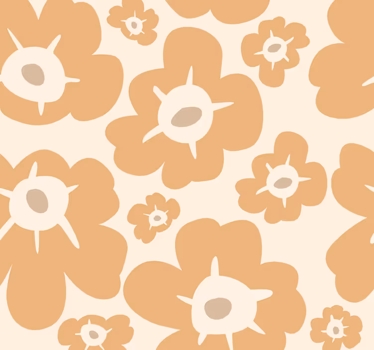 Floral roller blind beige poppies - TenStickers