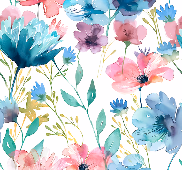 Floral roller blind wildflowers in summer - TenStickers