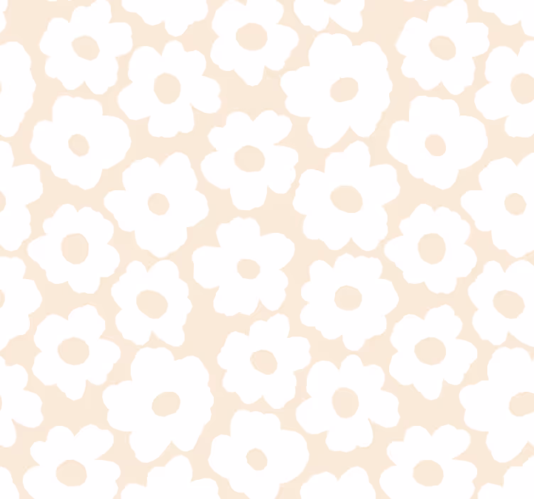 Floral roller blind white poppy - TenStickers