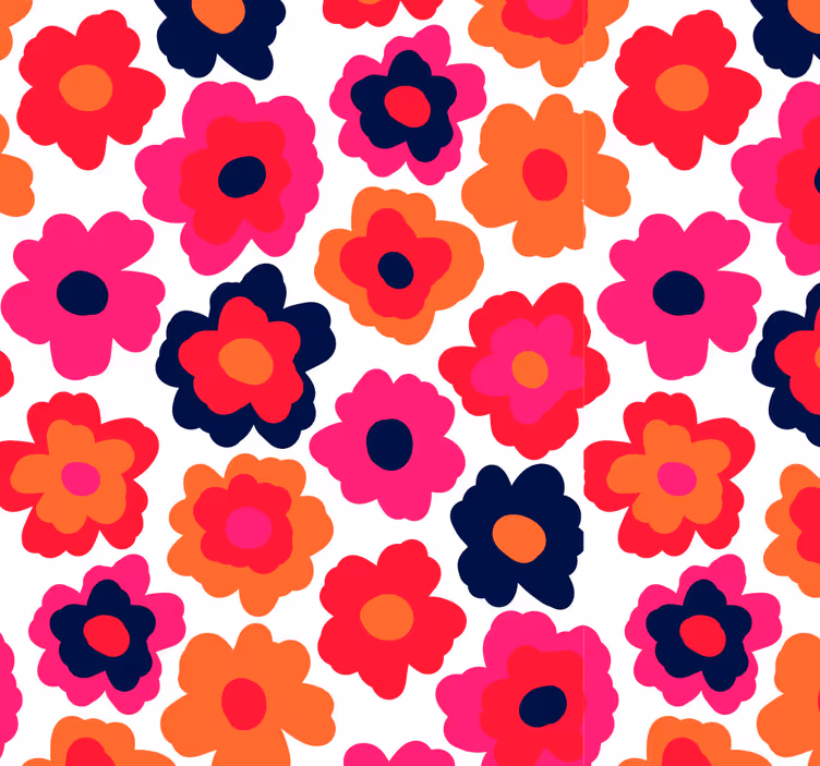 Floral roller blind red poppy - TenStickers