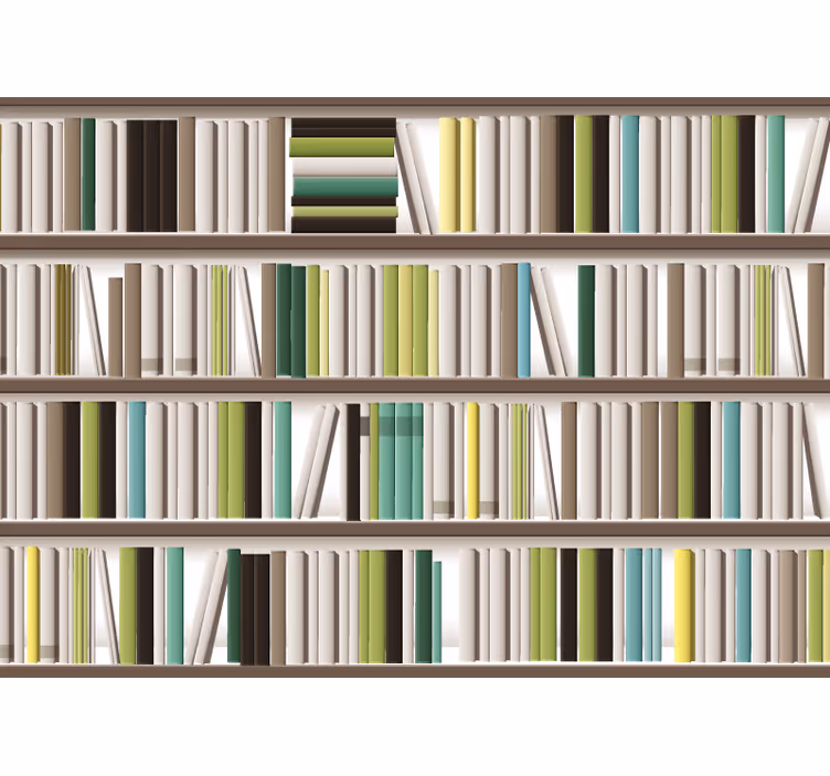 Rustic roller blind for organized bookshelf - TenStickers