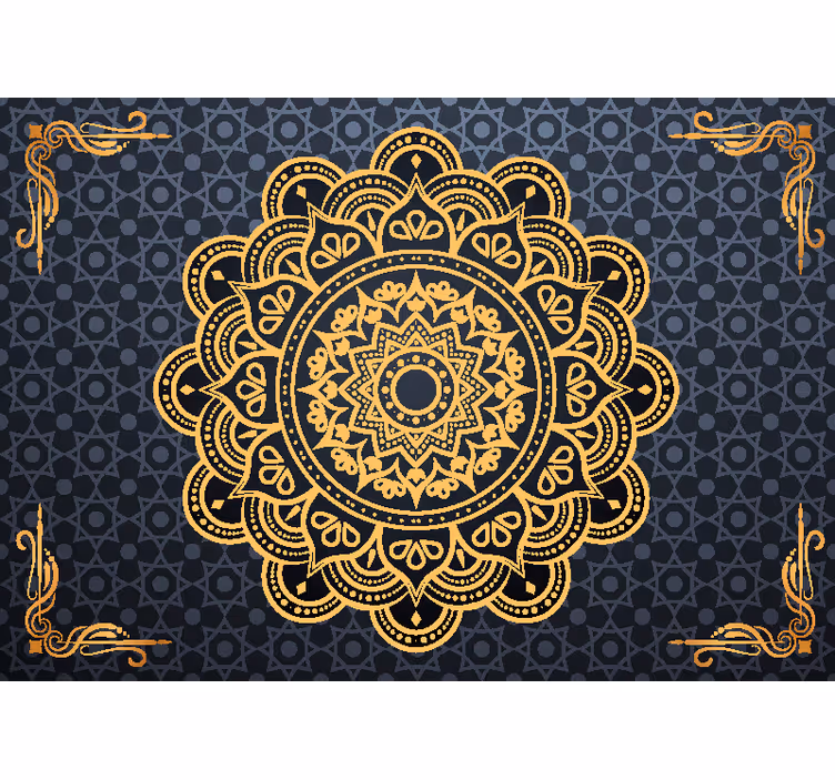 Zen roller blind with golden mandala design - TenStickers