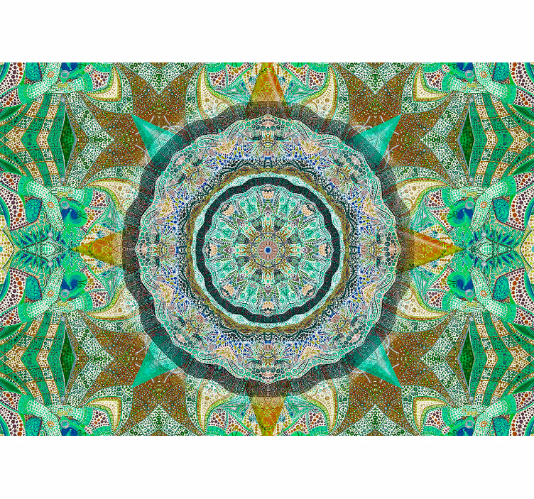 Zen roller blind emerald fantasy mandala - TenStickers